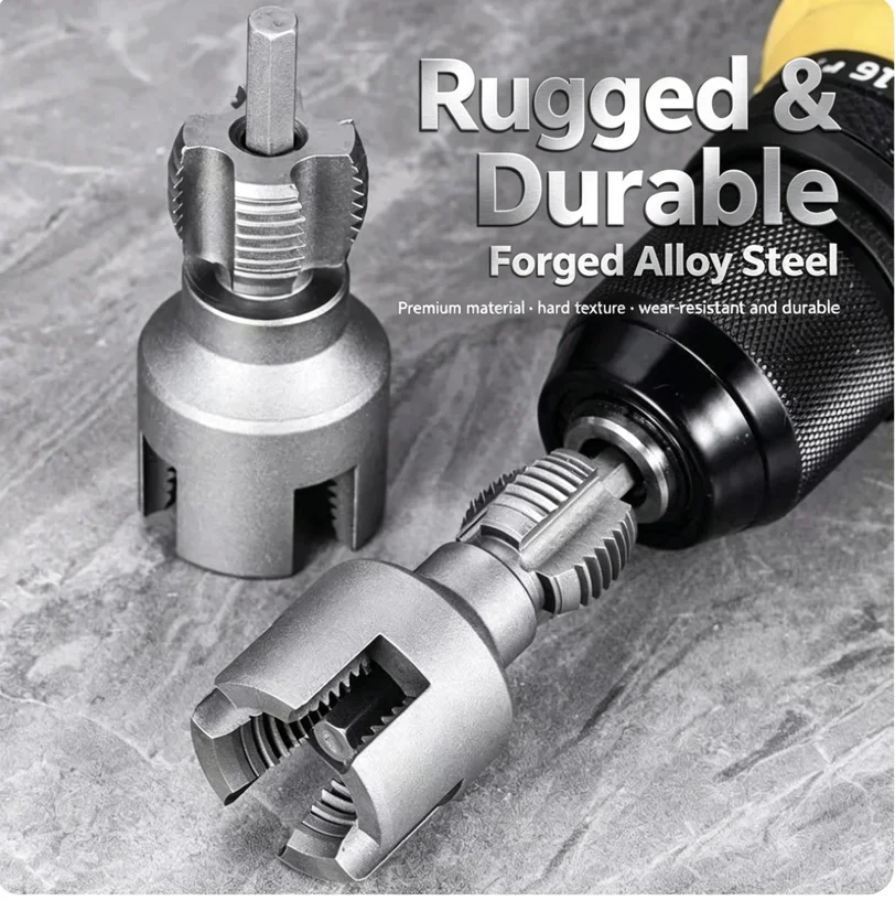 Pipe Cutting Tool Kit with Integrated Internal & External Pipe Tools, Compatible with Electric Drills – PVC Pipe Tool Set