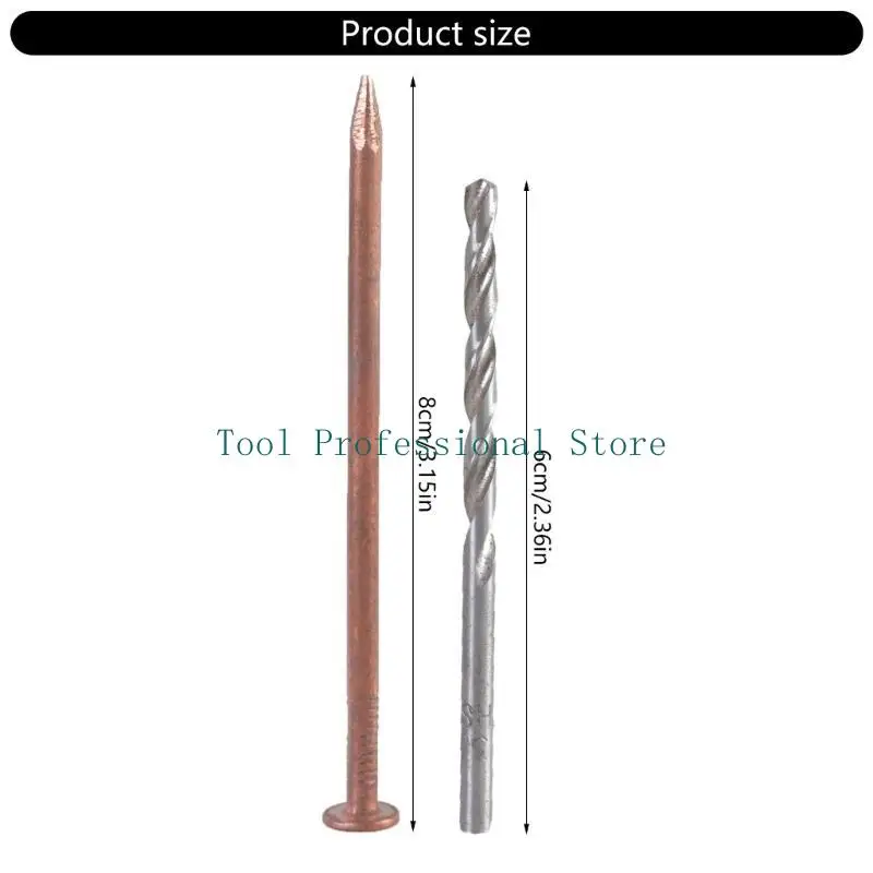 57QF 15 Uds clavos cobre, clavos para matar tocones árboles con 1 broca, clavos para quitar tocones, clavos Hardware