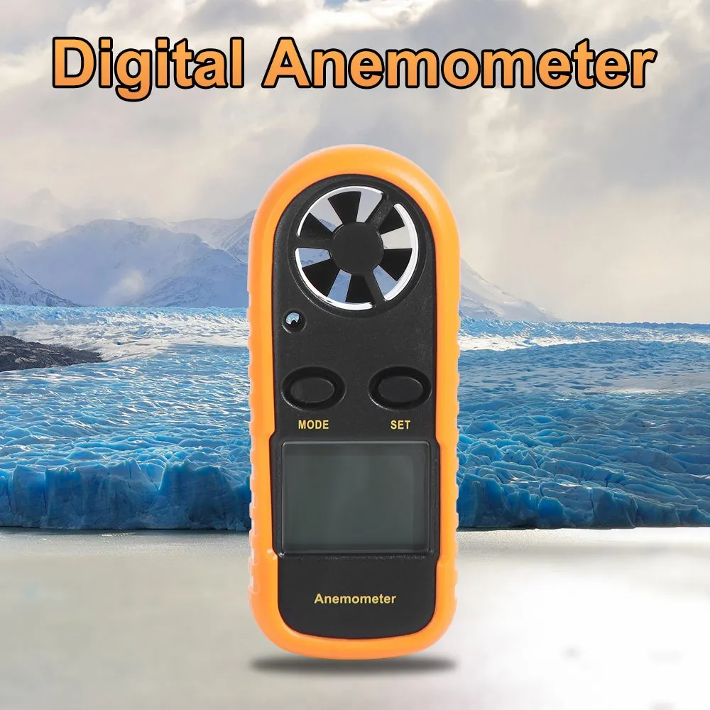 Mini Digital Anemometer LCD Display 0-30m/s Range Wind Speed Gauge Hand-held -10°C ~ 45°C Wind Speed Meter Outdoor Activities