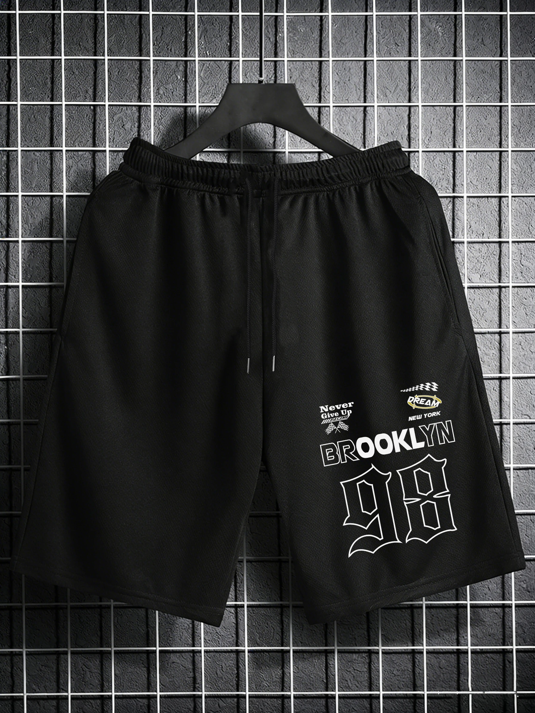 

Brooklyn New York Number 98 Printing Men Short Pants Elasticity Fashion Shorts Pocket Summer Gym Clothing Beach Wide Leg Pant