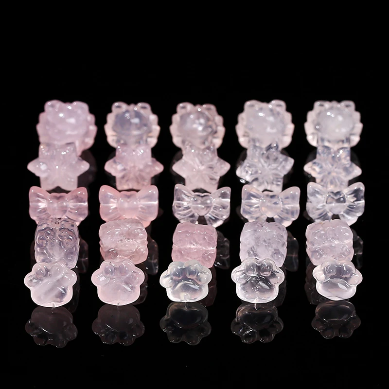 JD Natural Pink Rose Quartz Loose Spacer Beads Accessories for Handmade DIY Bracelet Necklace Earring Jewelry Making Supplies