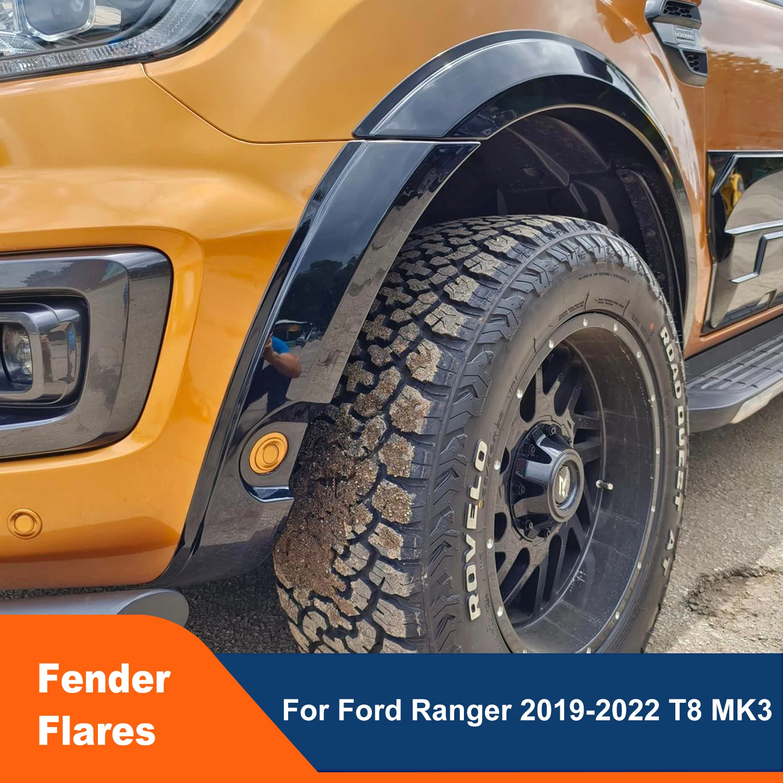 4 Inch Slim Fender Flares Kits Fit For Ford Ranger 2015-2018,2019-2022 T7 T8 MK2 MK3 PX2 PX3 Wheel Arch Protection 4X4 Car Parts