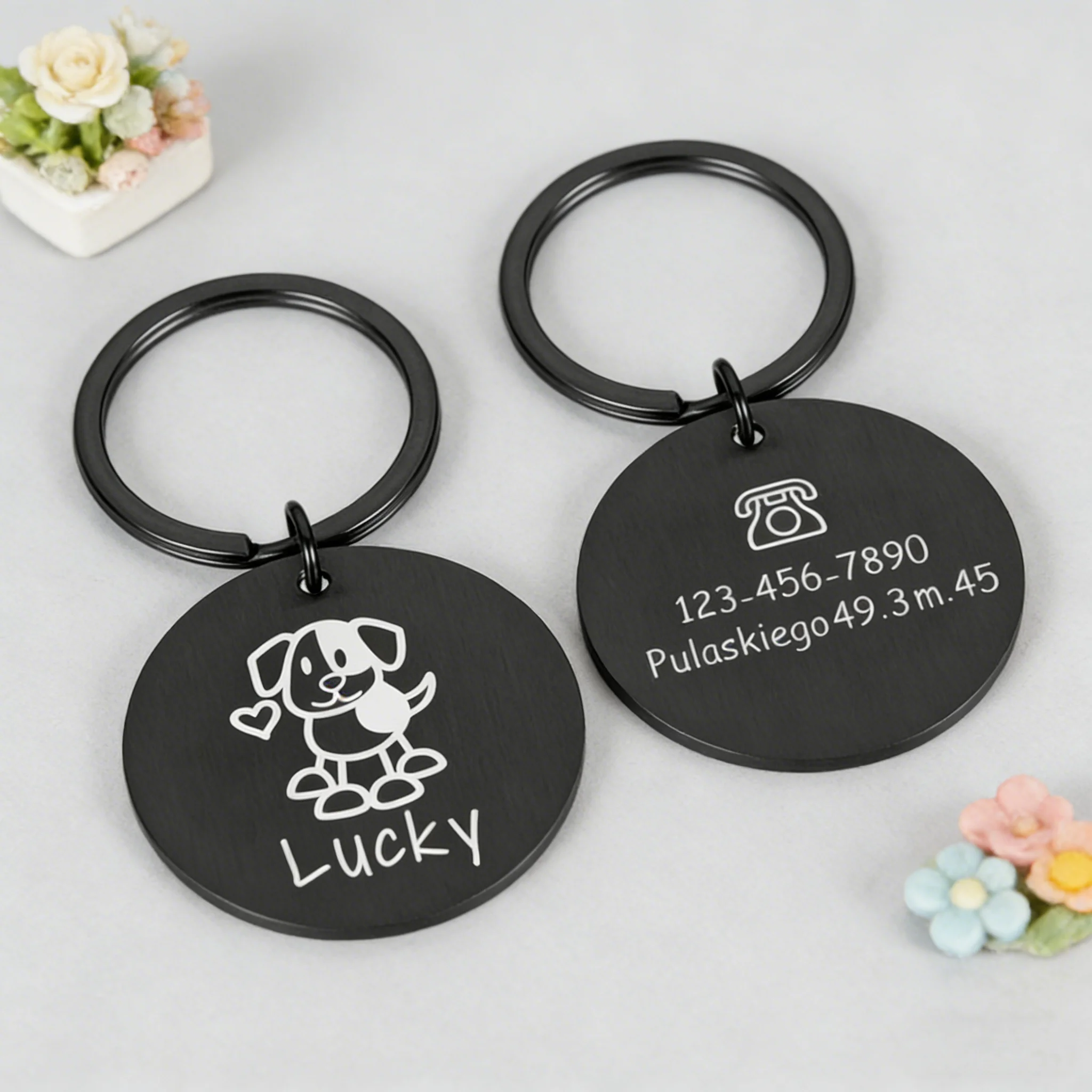 Customized Pet Brand, Stainless Steel Dog Tag, Engraved Collar, ID Tag, Name, Phone Number, Anti Loss Tag, Cat Birthday Gift, SA view 5
