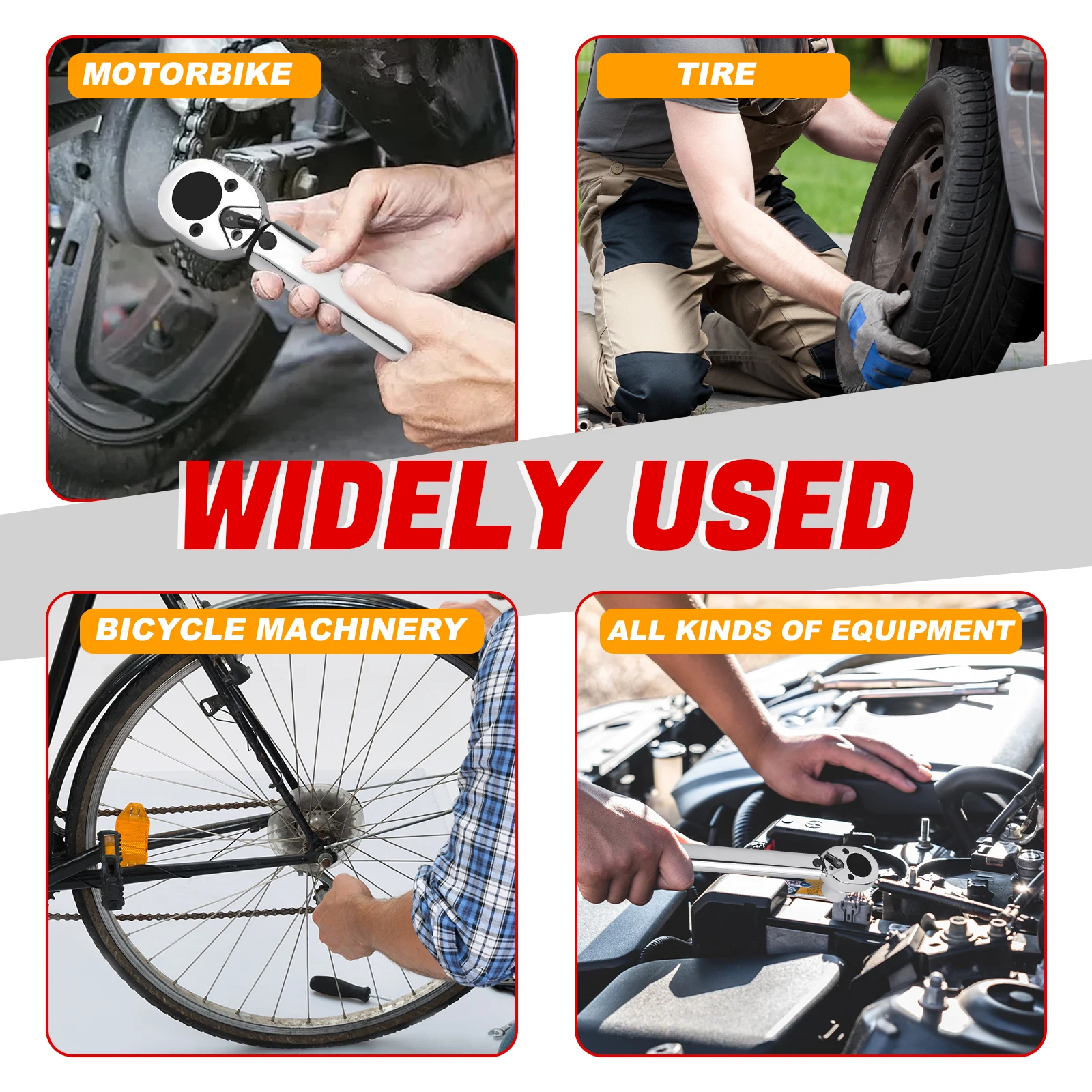 مفتاح عزم السقاطة 28-210 نانومتر، مفتاح ربط عجلة 1/2 بوصة، بما في ذلك. تمديد ومآخذ مسمار العجلات 17 مم / 19 مم / 21 مم