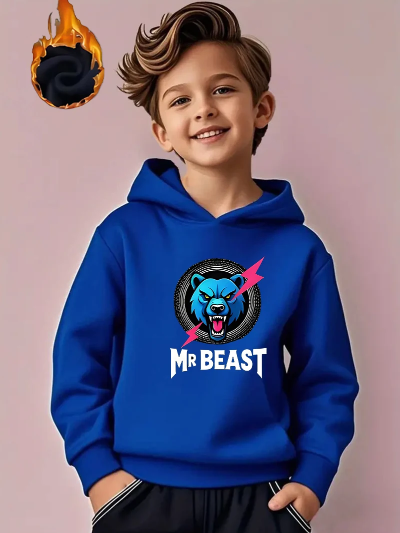 سويت شيرت بغطاء للرأس سميك ودافئ للأولاد. الخيار المثالي للارتداء اليومي غير الرسمي والأنشطة الخارجية. مثالية ل #2