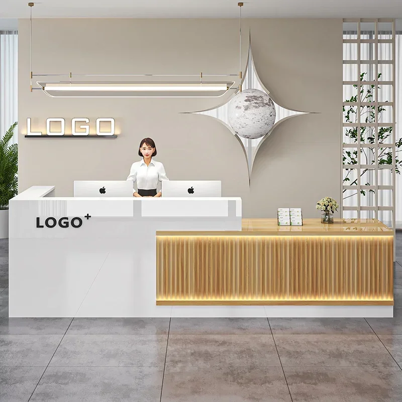 Cozy Salon Reception Desks Glamour Beauty Luxury Office Reception Desks Cashier Design Recepción Negocio Commercial Furniture