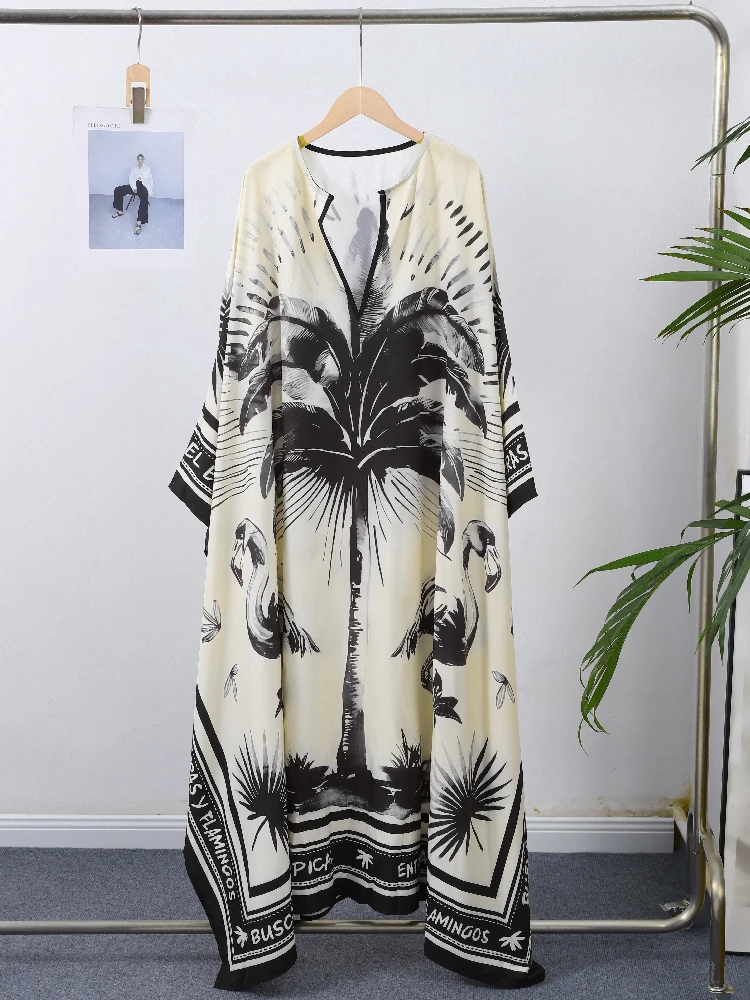 Vestido largo estampado elegante para mujer, vestido holgado con