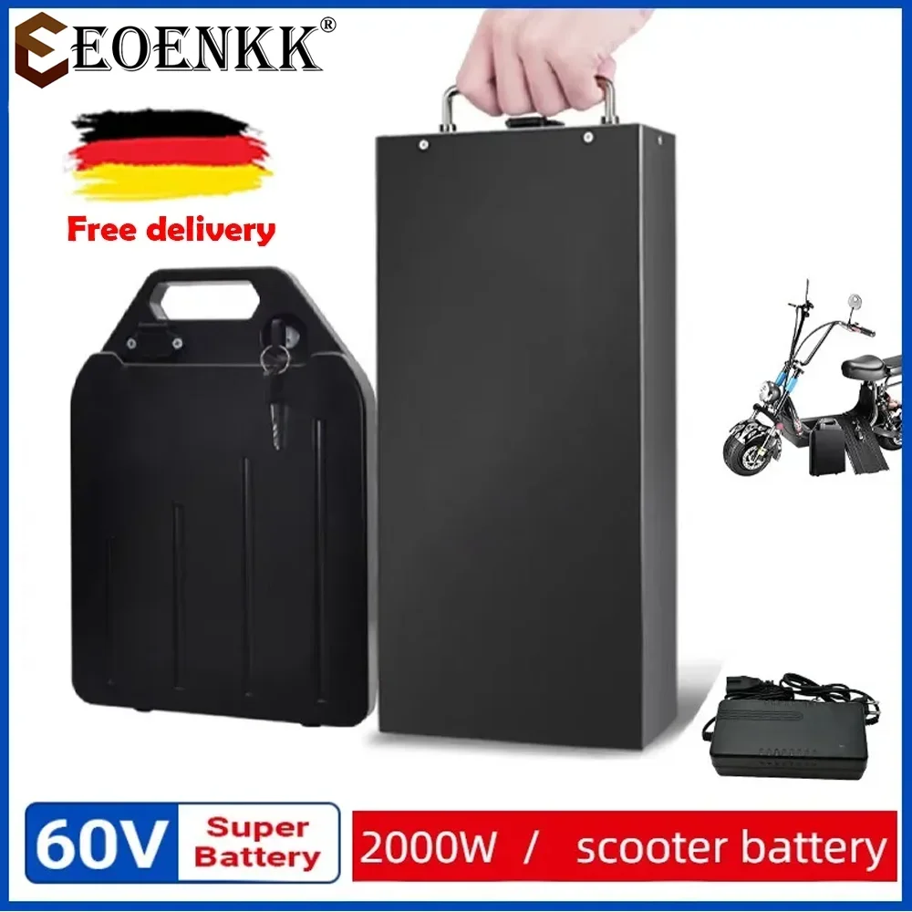 EOENKK Electric Car Lithium Battery Waterproof 18650 Battery 60V 50ah for Two Wheel Foldable Citycoco