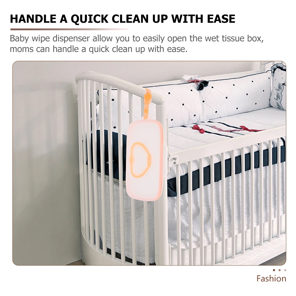 

2 pcs Portable Baby Wipe Box Wet Tissue Case Travel Dispenser Container Storage Holder White Pink Orange Bedroom Living Room Use