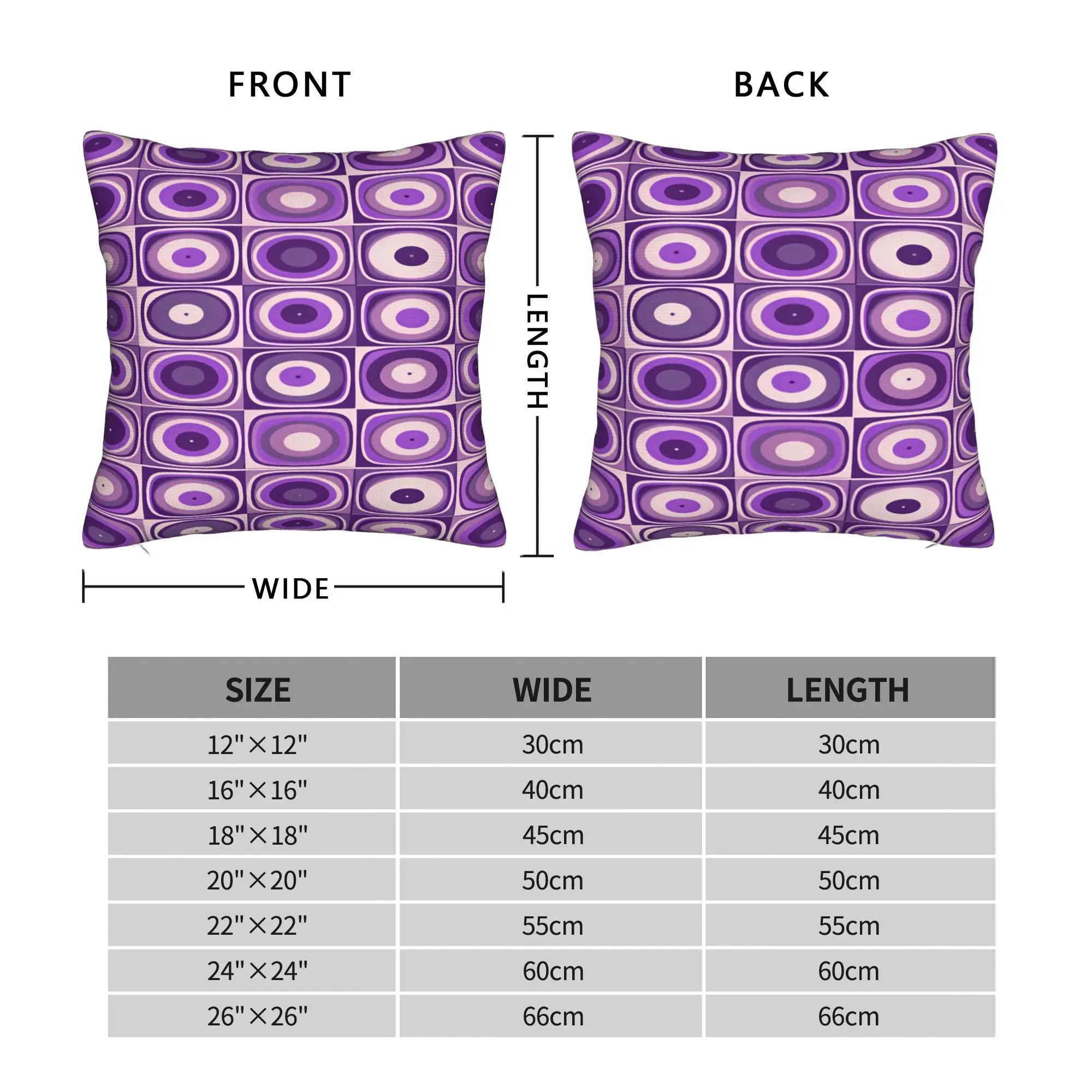 Purple Square Concentric Pillow Case  Design Pillow Cover Vintage Cushion Cover For Sofa Home Decoration