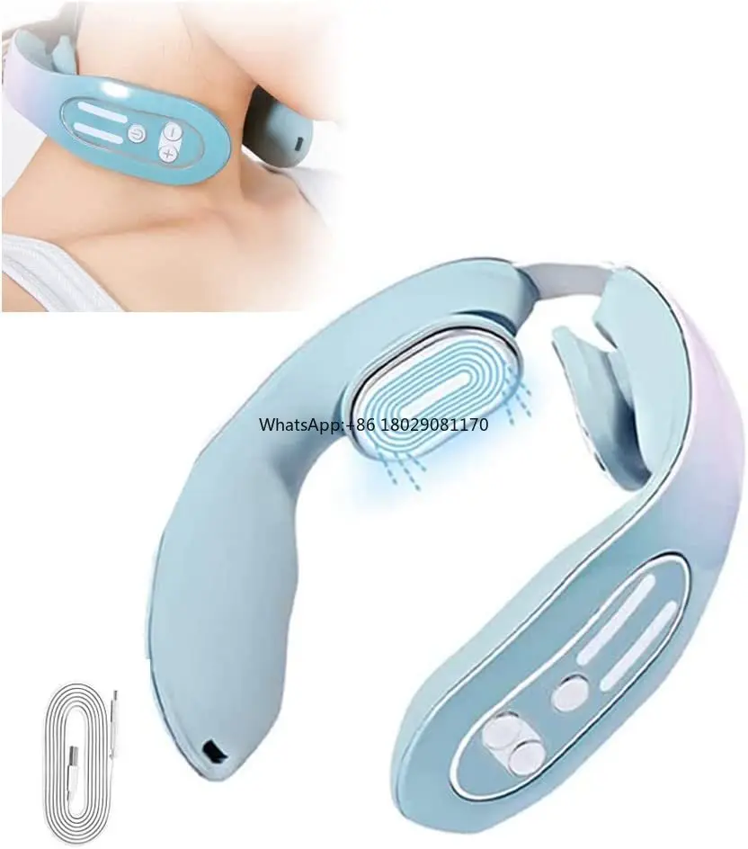 Hot sales EMS Neck Massager, Tens Pulse Neck Back Massager with Heating Function