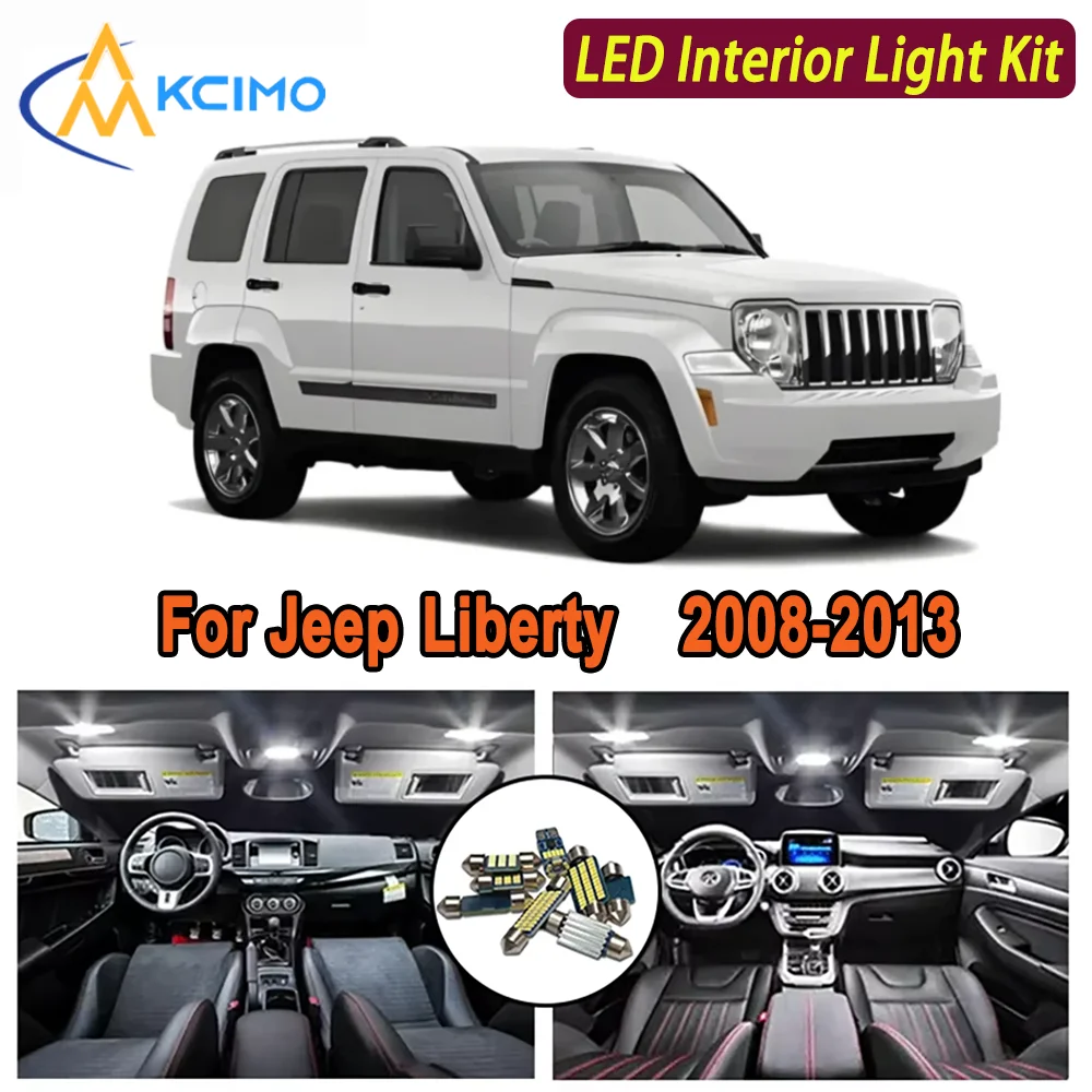 

Kcimo LED для Jeep Liberty (2008-2013) Премиум Яркий светодиодный внутренний купол Карта багажника Комплект автомобильных светодиодных ламп Автомобильные светодиодные фонари Canbus