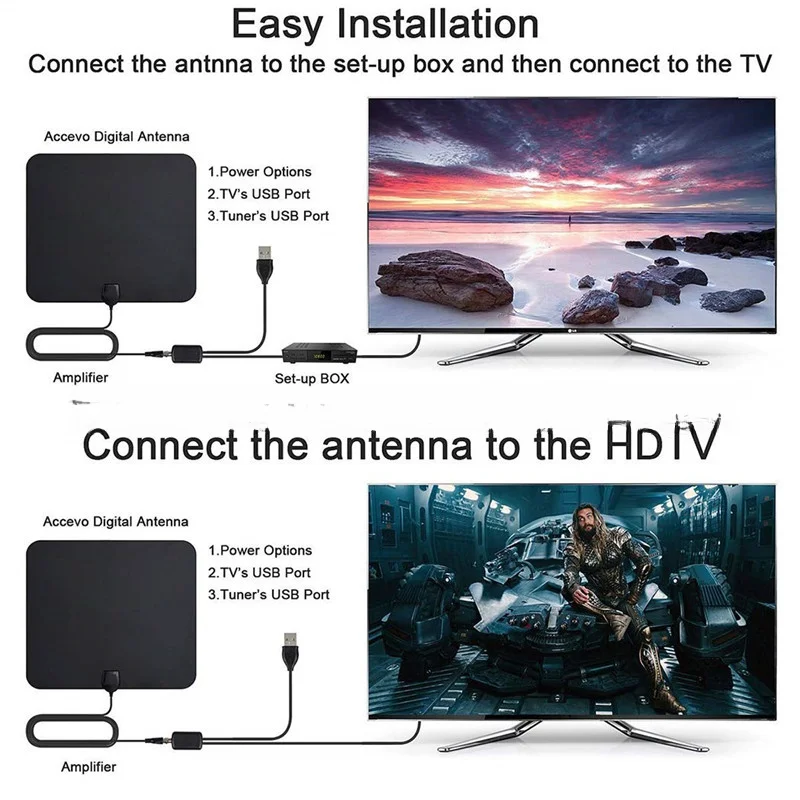 High Definition DVB-T2 4K 1080P Indoor TV-antenne High-Definition TV-antenne Digitale Home Indoor TV-antenne