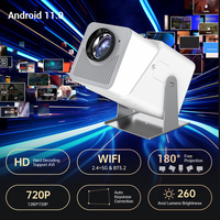 720P Projector WiFi BT5.2 Android 11 System 180°  Rotatable Movie Projector with 220in Display Screen Mirror Technique for Home