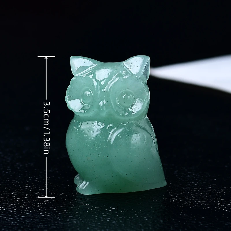 1pc 3.5cm/1.38in crystal carved owl, meditation stone crystal gift for home decor.