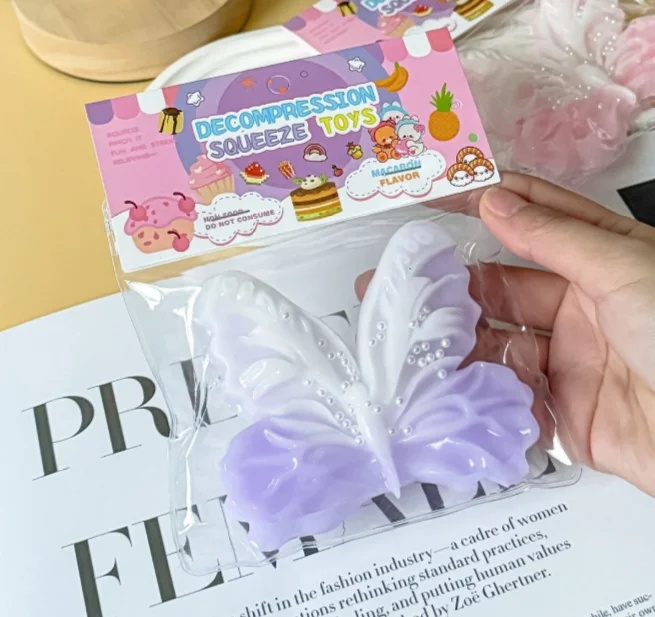 Pearl Butterfly Pinch Lego Appearance Simulation Butterfly Soft Rubber Stress Relief Toy