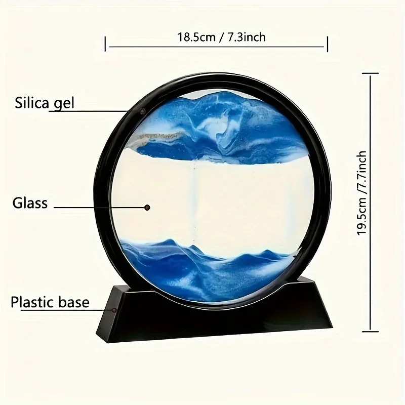 Flowing Sand Painting Glass Art Decoration 360-Degree Rotation 3D Morphological Change