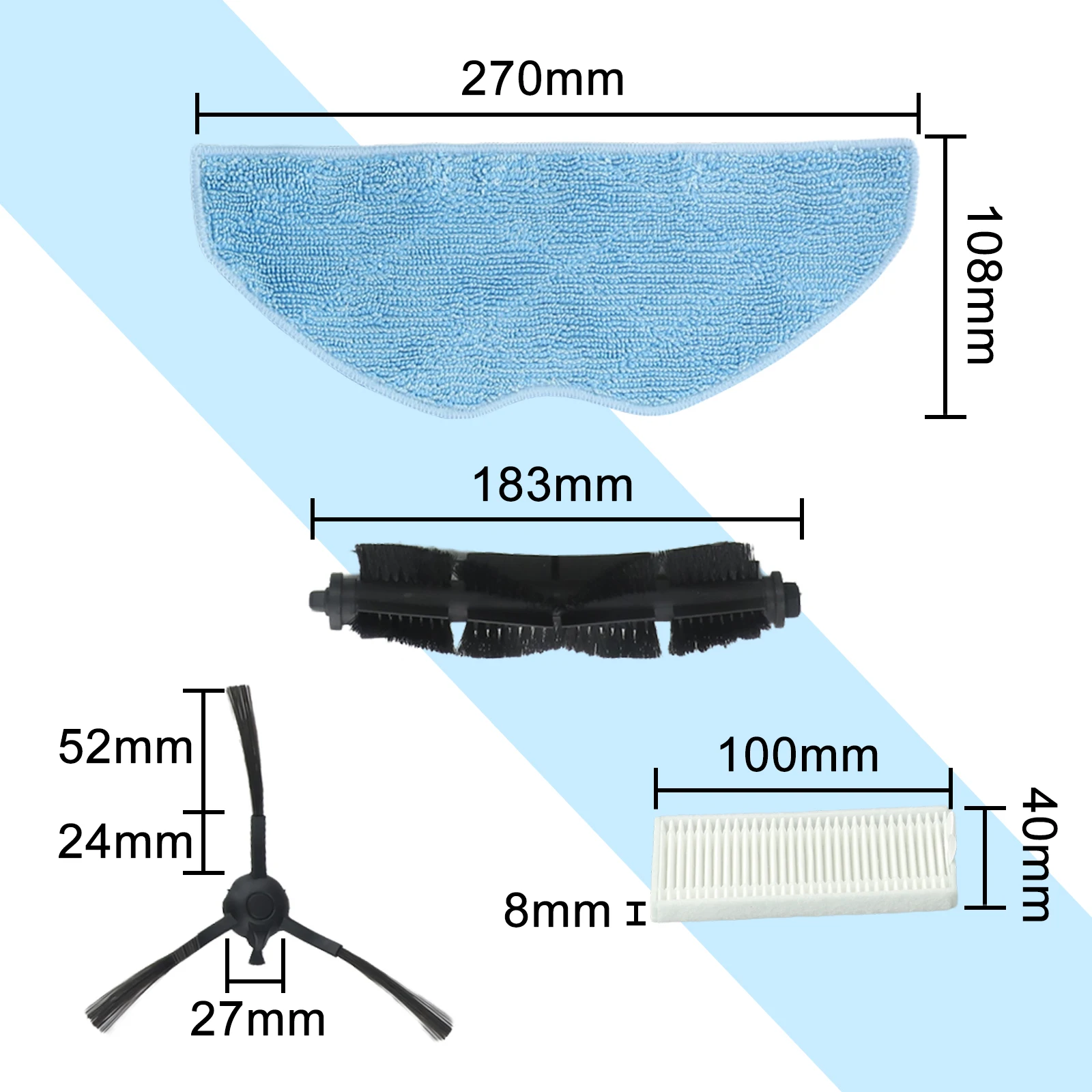 Side Brushes Mop Cloths Easy To Replace Edge Corner Cleaning Filter Dust High Quality Materials For X Plorer Serie 75 S+