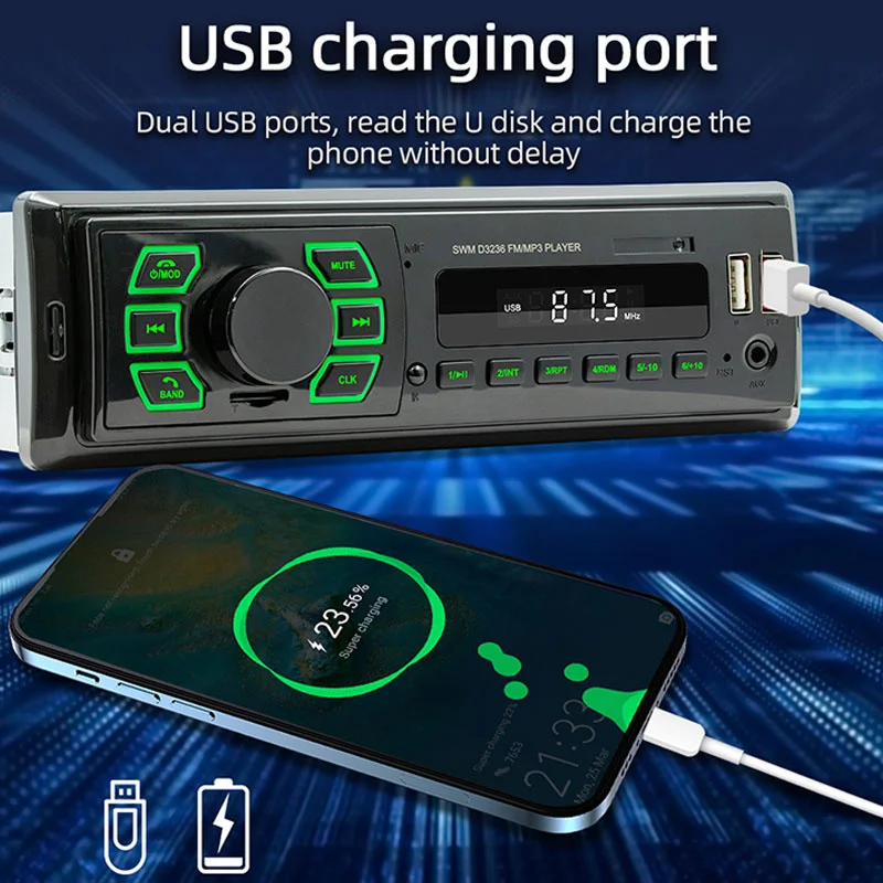 

Single Din Car Radio Car Stereo Radio Bluetooth USB/SD AUX In Dash Head Unit FM Radio Media Receiver Car MP3 Player