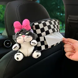 Car Hanging Tissue Box Lucy Cat Car Decoration Goods Supplies Cute Girls New Car Gift Car Accessories Interior Decorations