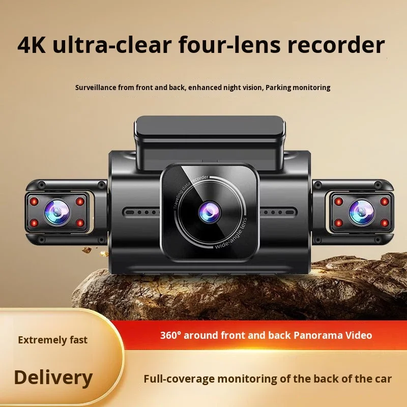 New 2025 Model Dash Cam Four-Channel Wireless WIFI Panoramic Recording 4K Ultra HD Night Vision Reversing Image OLIVER Car