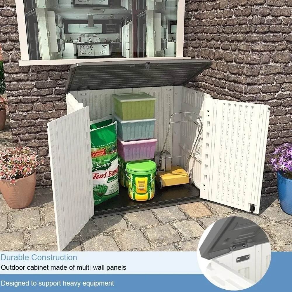 Outdoor Storage Shed-Horizontal Storage Cabinet Waterproof For Garden