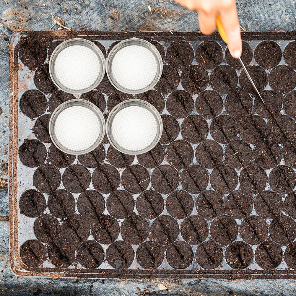 

2pcs SproutingLidsStainlessSteel WideMouthJarMeshCover 86mmMasonJarsGrowAlfalfaBroccoliMungBeansLentilsQuinoaGardenTools