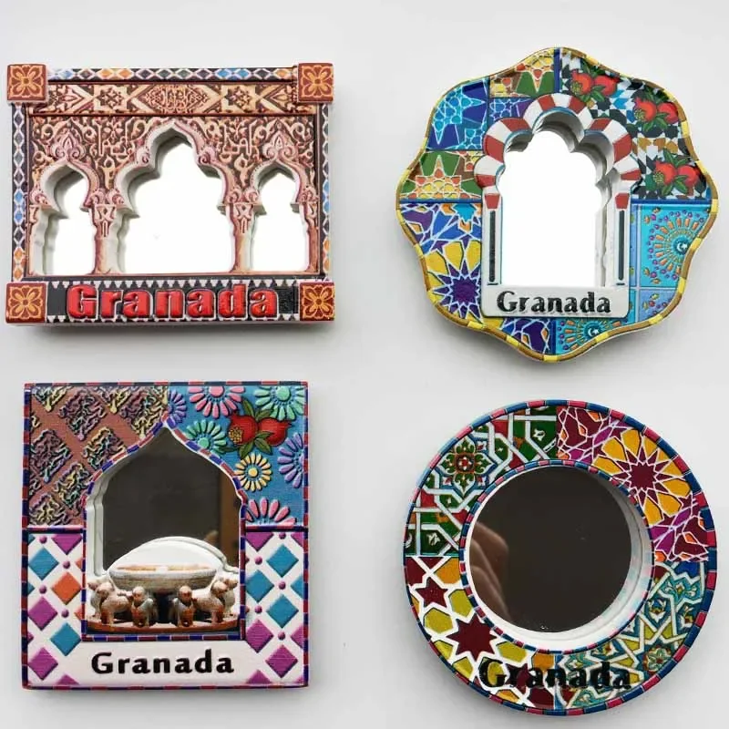 Fridge Magnet Souvenir Granada Spain Oman Hand Painted Resin Refrigerator Magnets Sticker Country Travel Craft  Home Decor Gifts