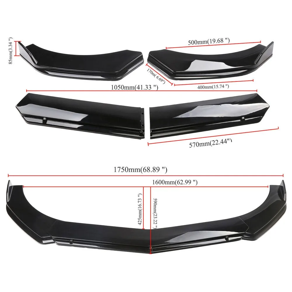 For Pontiac Firebird Glossy Black Front Bumper Splitter Lips Spoiler Body Kit US  United States