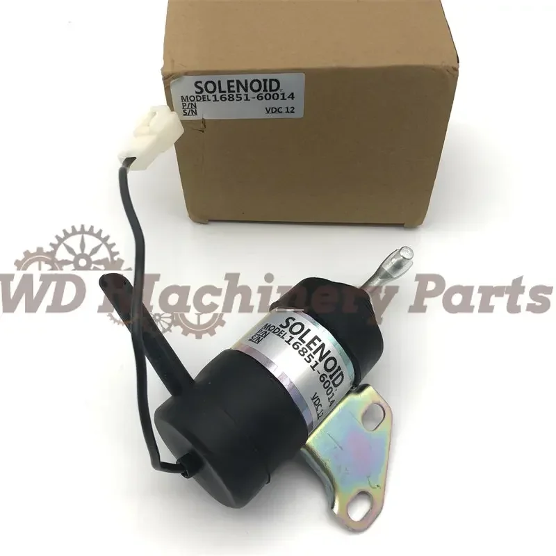 

16851-60014 Fuel Shut Off Solenoid 16851-60010 16851-60012 052600-4531 for Kubota Tractor Part Generator Stop Solenoid 12VDC