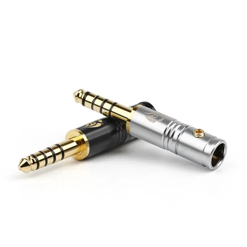 Audio Jacks 4.4mm Connector Balanced Interface Gold Rhodium 5 Poles Male Plug 4.4 Jack For NW-WM1Z/A Earphones Wire Black Silver