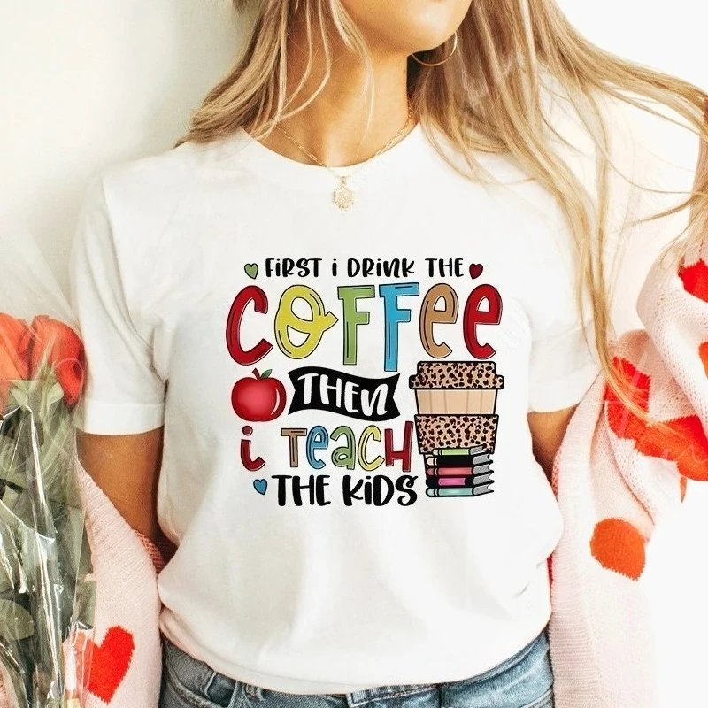 

Teacher-themed Patterned Top, Teacher Gift Clothing, Fashionable Summer Gift for Teachers, Short-sleeved Top Suitable for School