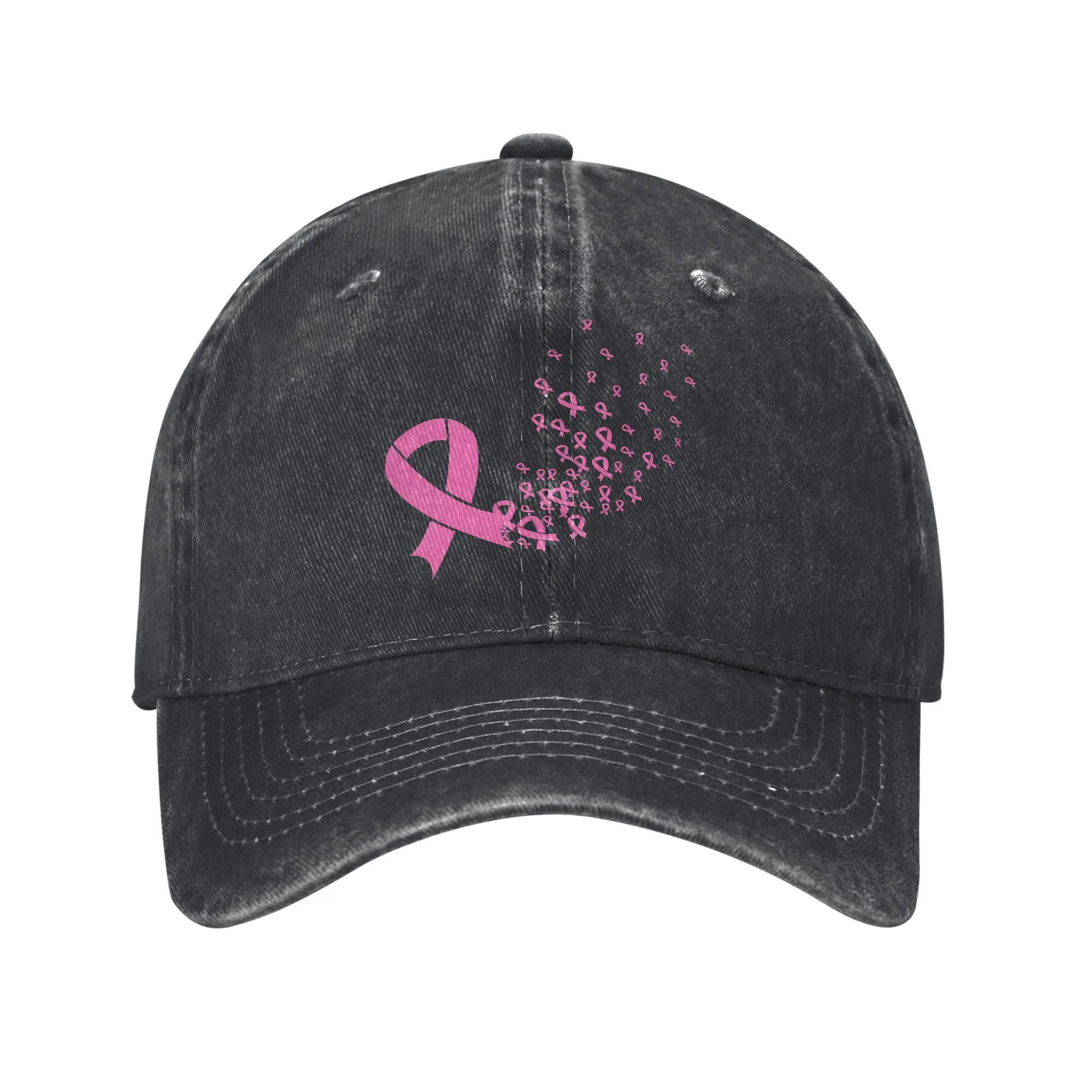 

2025 Breast Cancer Ribbon Wonder Baseball Cap Vintage Distressed Denim Washed October Fighter Snapback Outdoor Adjustable Hats