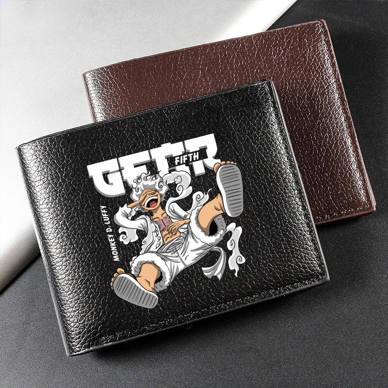 One Piece Pu Leather Wallets Anime Luffy Card Bags Women Men Short Multi Slot Coin Purses Fashion Folding Wallet Birthday Gift