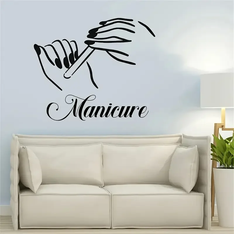 Nail Salon Wall Stickers for Manicures And Pedicures, Decorative Window Decals for Beauty Salons