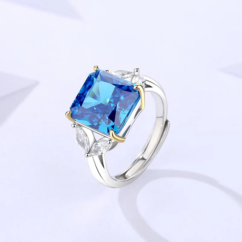 

S925 Sterling Silver Classic Four-claw Ice Flower Cut Pink Zircon Ring Female Light Luxury Exquisite Evening Ladies Jewelry