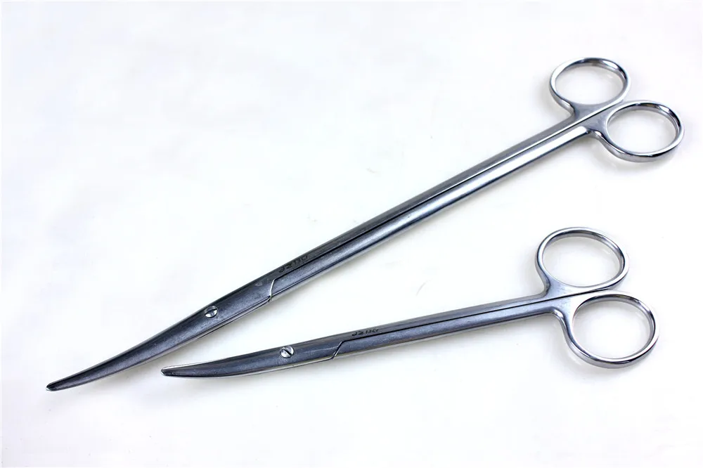 jz medical surgical instrument 304 stainless steel comprehensive tissue scissors Elbow curved head skin Muscle Surgical scissor