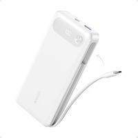 Anker Power Bank 20,000mAh Portable Charger with Built-in USB-C Cable 87W Max Fast Charging Battery Pack 2 USB-C and 1 USB-A