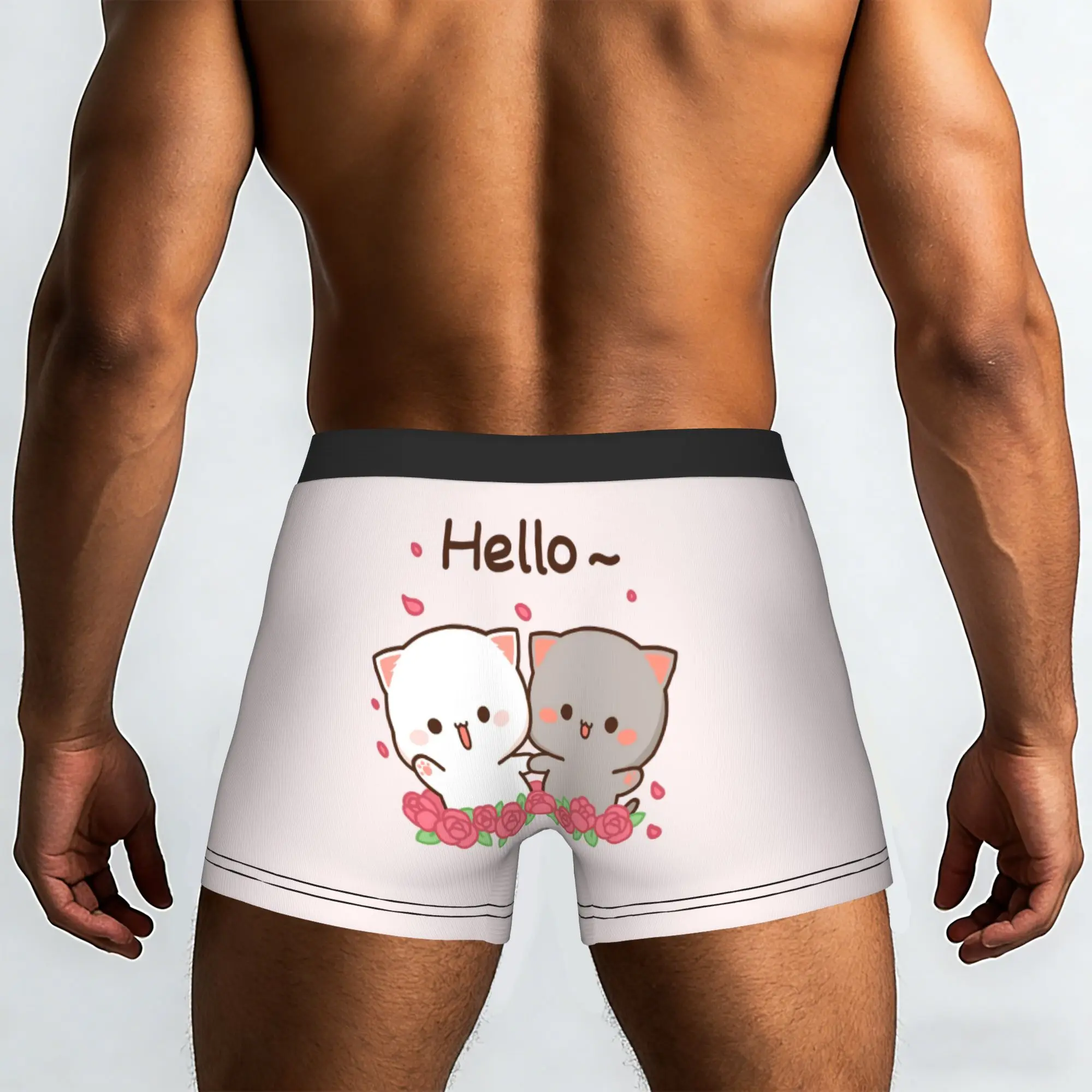 Custom Some Cute Gifs Of Mochi Peach Cats Couple Boxers Shorts Men  Briefs Underwear Funny Underpants