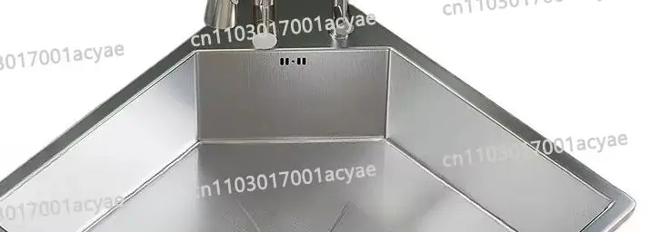 L-Shaped Corner Kitchen Sink - Large Single Tank 304 Stainless Steel Custom-Made Dishwashing Basin for Corner Spaces