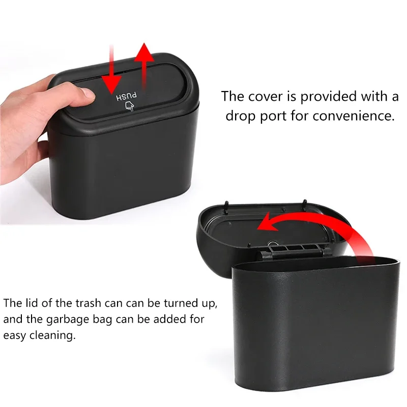 1/2/3Pcs Car Trash Can (with Lid) Contains 60 (300) Garbage Bags, Small Car Trash Can, Leak-proof Mini Car Accessories 자동차 쓰레기통 image 2