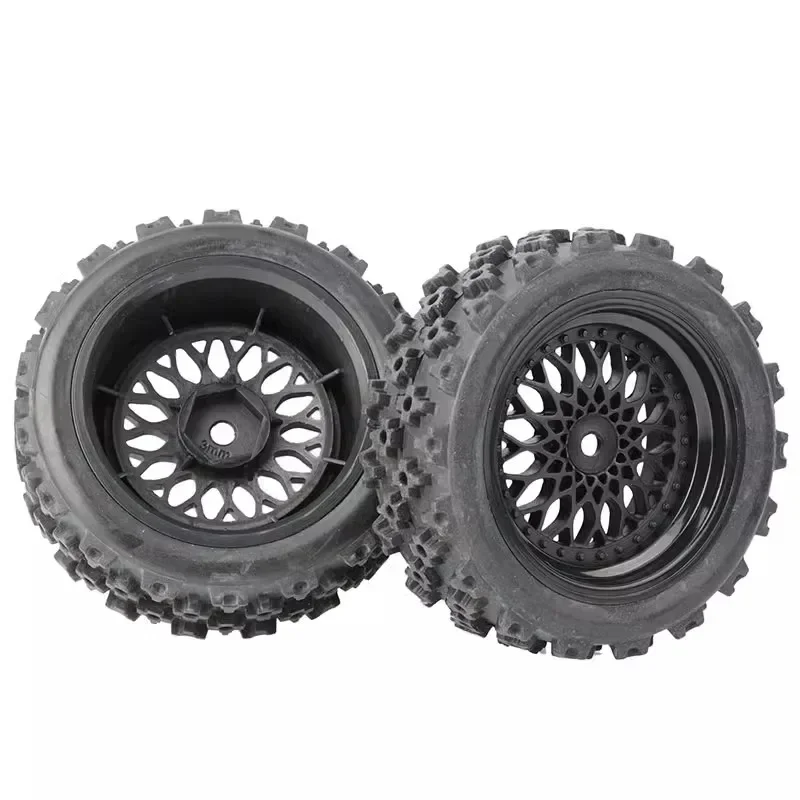 Pneu en caoutchouc collé de 12mm, jante de roues en plastique pour voiture de course de rallye RC TT-01 TT-02 XV-01 DF-03 TA06 PTG2 HPI WR8, pièces de mise à niveau, 4 pièces