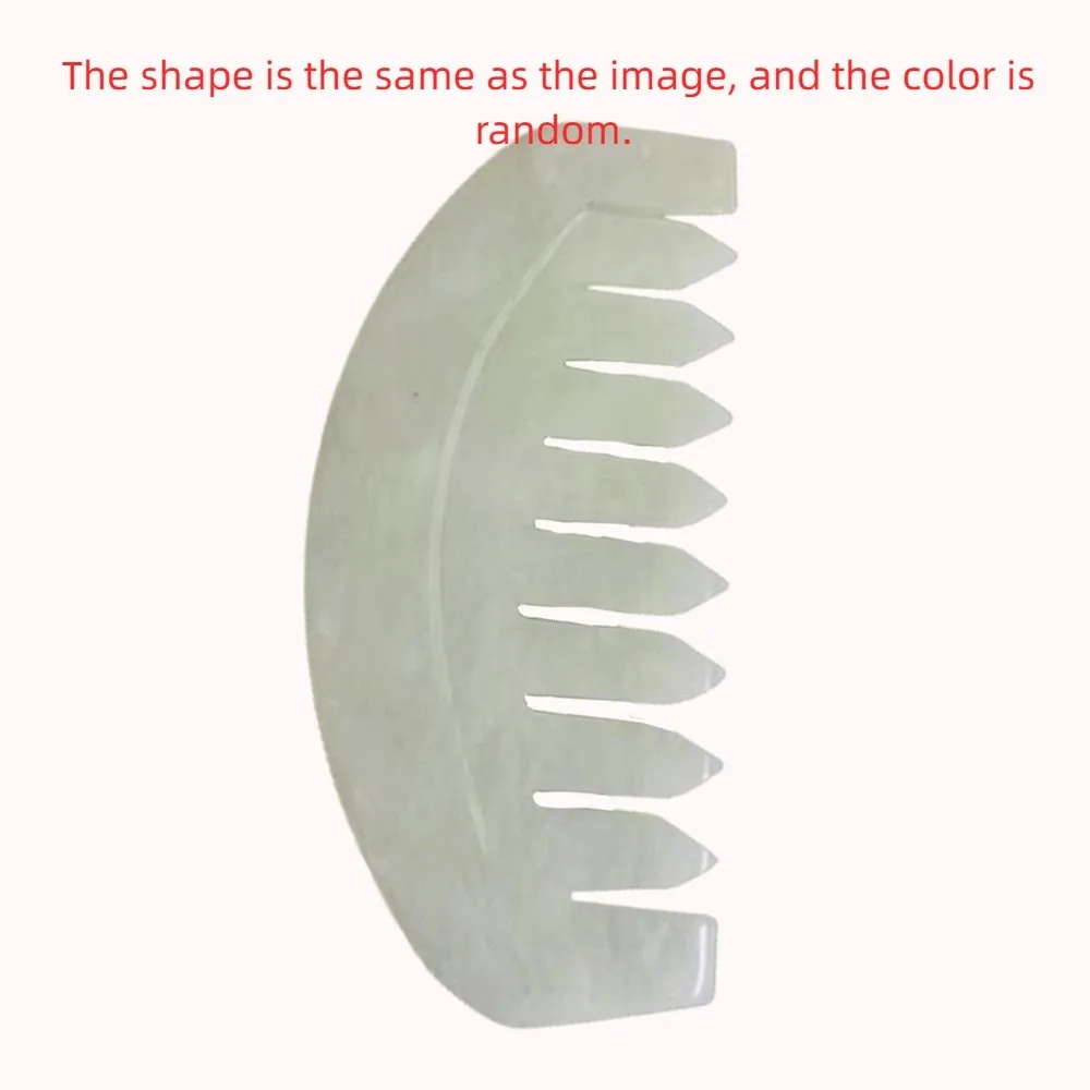 

Hsiuyen Jade Massage Comb Green Natural Jade Hair Brush Retro Carving Gua Sha Board Stone Body Scalp Meridian Treatment