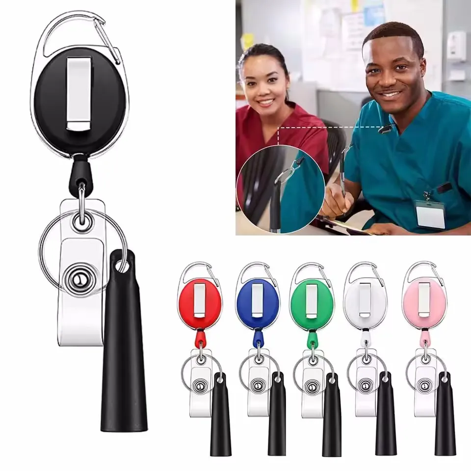 1pc Elastic Retractable Pencil Holder Keychain ForWoodwork, Nurses, Teachers, Colleagues, Workers Easily Carry And Find