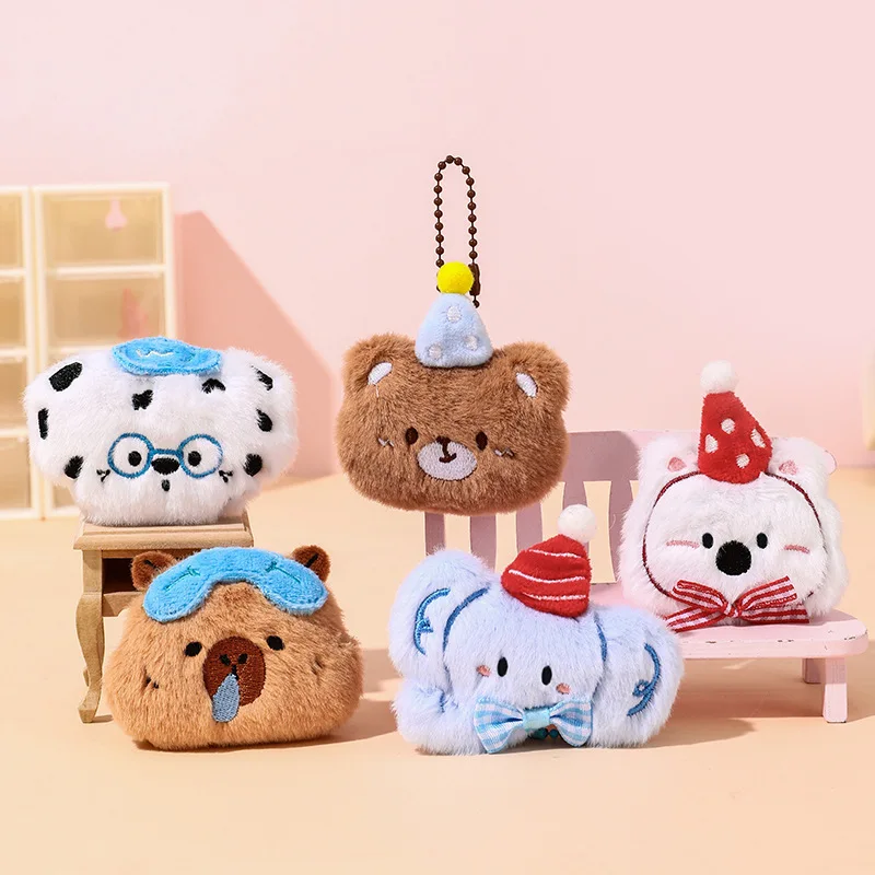 5-7 cm 100 stks 50 pairs Groothandel Pluizige Kleine Dier Hoed Stijl Knuffel Pop Leuke Rugzak Hanger meisje Hanger