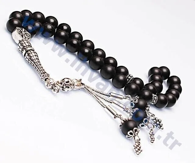 IQRAH Onyx Stone Rosary (925 carat Silver)