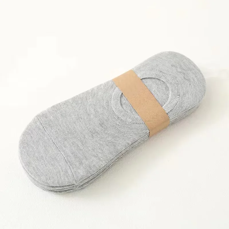 5Pair / Lot Fashion Happy Men Boat Soc Silicone Invisible Cotton Socks Male Ankle Sock Slippers Meia