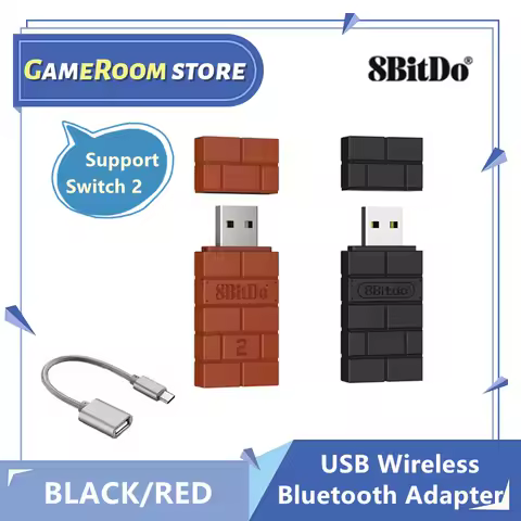 8Bitdo USB Wireless Bluetooth Adapter Receiver For Windows Mac For Nintend Switch2 For PS5 Controller For Windows Mac Steam Deck