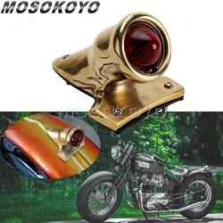 Motorcycle LED Red Rear Tail Brake Stop Light Lamp Retro Taillight For Harley Cafe Racer Chopper Bobber Brass Taillights Light