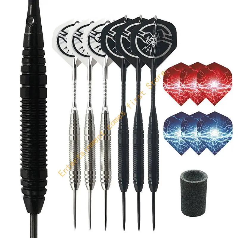 

Steel Tip Darts, 22 Grams Metal Set 13 Pcs Spare Flights+1Pc Millstone Aluminum Shaft Board Accessories 55KD